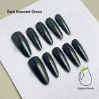 EPBeauty Press On Nails Almond - Cat Eye Medium-Long Solid with Starry Sky & Aurora Shifting Effect