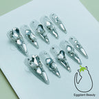 EPBeauty VIP Luxury Long Press On Nails - Ultra Sparkle Full-Covered Diamond Design (10Pcs)