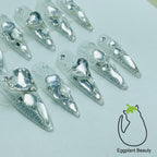 EPBeauty VIP Luxury Long Press On Nails - Ultra Sparkle Full-Covered Diamond Design (10Pcs)