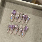 EPBeauty Artisan Handmade Press On Nails - Dazzling Y2K Glam Full Glitter, Designer Light Luxury Acrylic Nails