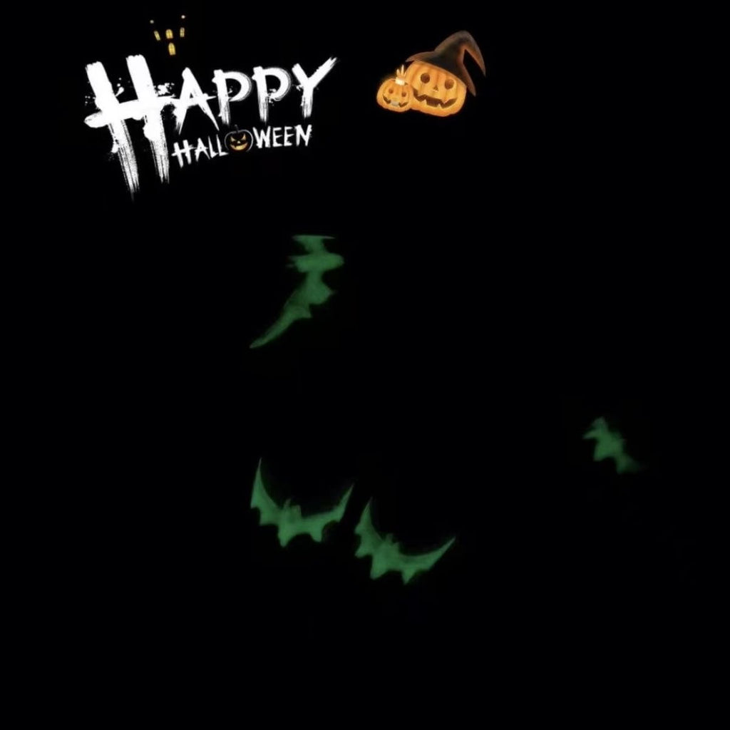 Midnight Mirage Press On Nails - Fluorescent Bats & Shifting Cat Eye Aura (10Pcs)