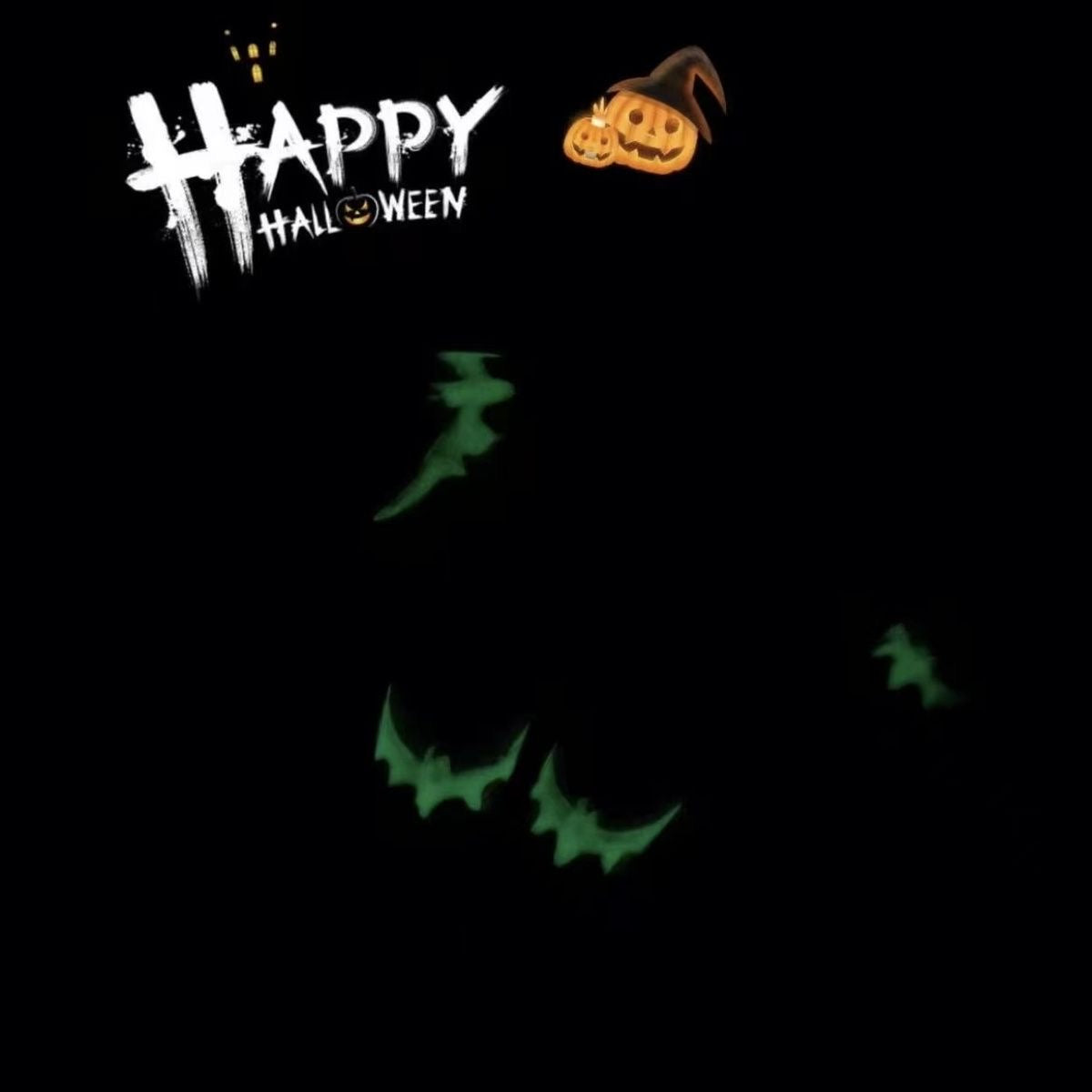 Midnight Mirage Press On Nails - Fluorescent Bats & Shifting Cat Eye Aura (10Pcs)