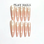 Frosted Relic Press On Nails - Skeletal Fingers Under a Dusting of Pink Snow (10Pcs)