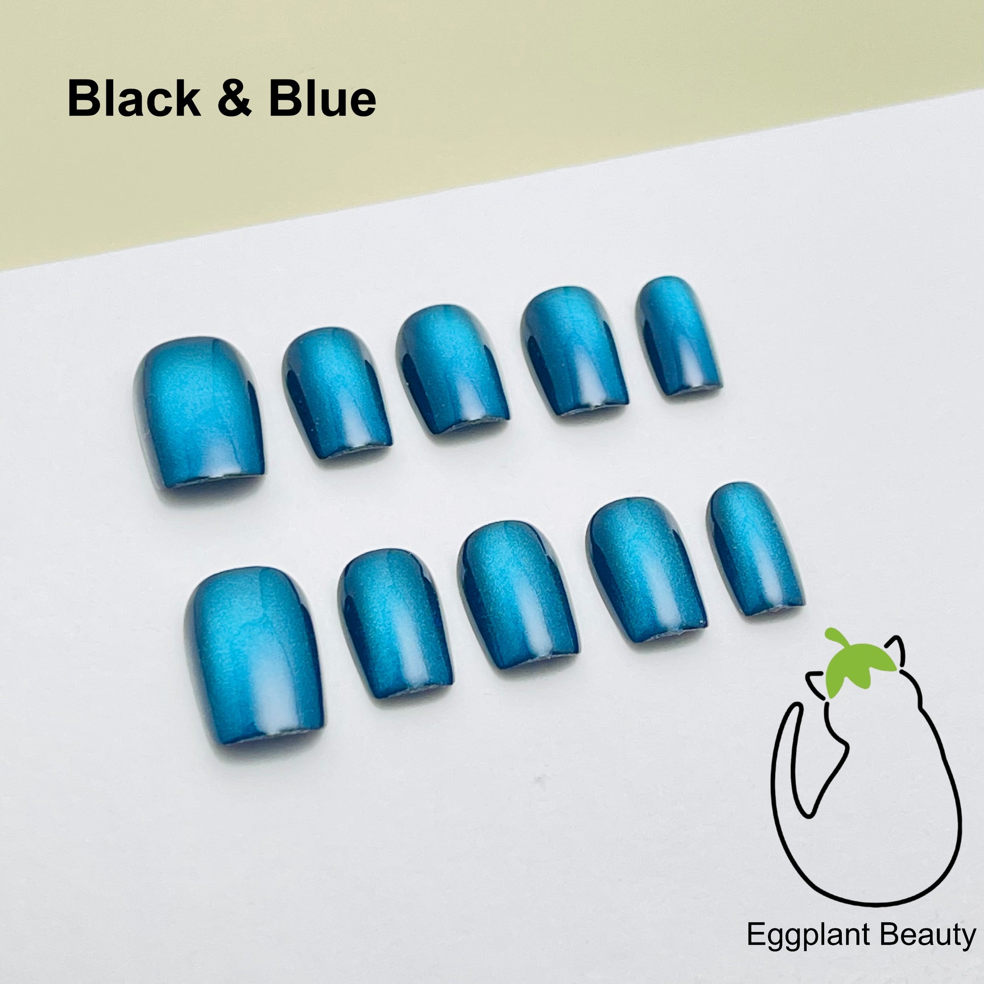 Short Galaxy Cat Eye Press On Nails - Nebula Blush Pink & Holographic Sparkle (10Pcs)