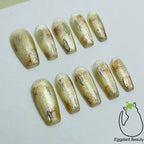 Aurora Flow Press On Nails - Elegant Gel Nail Art with Brightening Iridescent Effect (10Pcs)