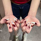 Vampire Red Elegance Press On Nails - for Halloween & Party (10Pcs)