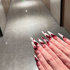 Vampire Red Elegance Press On Nails - for Halloween & Party (10Pcs)