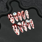 Bloody Mary Cocktail Press On Nails - Floating Eyeball & Crimson Splatter Art (10Pcs)