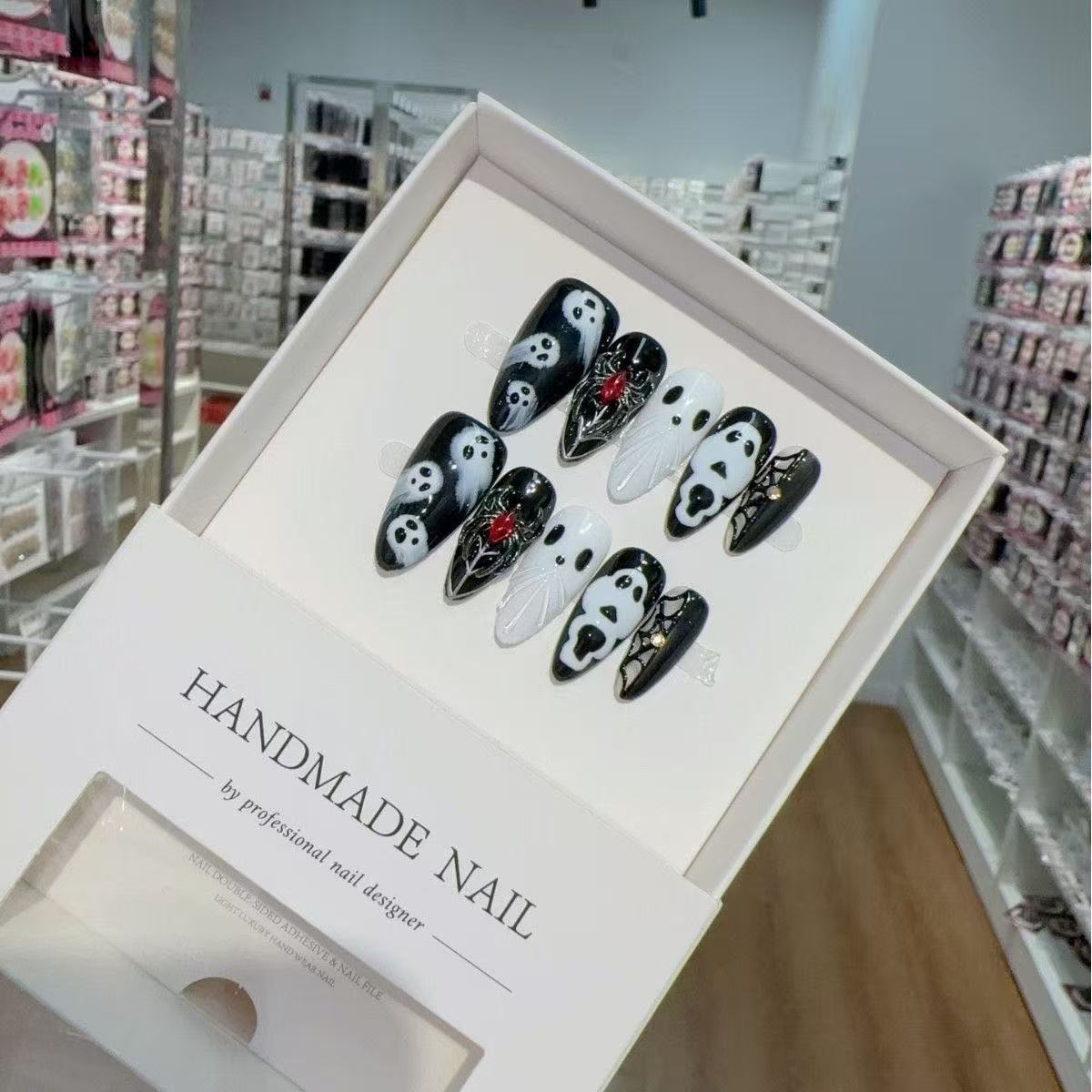 Witching Hour Press On Nails - Little Devil & Crimson Widow Halloween Art (10Pcs)