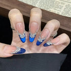 Klein Blue Aura Press On Nails - Hand-Set Crystal Constellations (10Pcs)