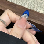 Klein Blue Aura Press On Nails - Hand-Set Crystal Constellations (10Pcs)