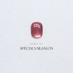 Burgundy Glow Press On Nails - Garnet Cat Eye & Velvet Dusk Fusion (10Pcs)