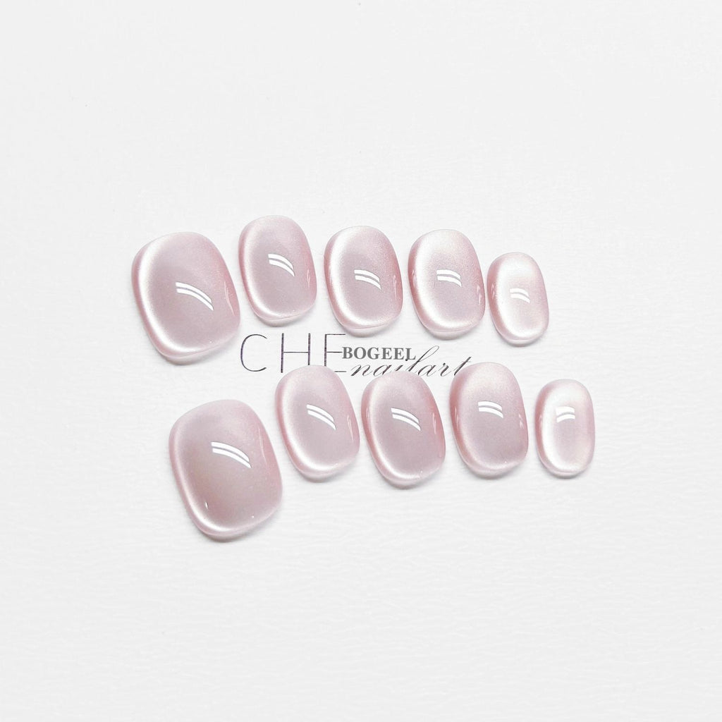 Pearlescent Dawn Press On Nails - Holographic Aura & Crystalline Shimmer (10Pcs)