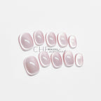 Pearlescent Dawn Press On Nails - Holographic Aura & Crystalline Shimmer (10Pcs)