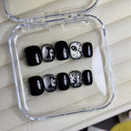 Pitch Feline Press On Nails - Shifting Silver & Phantom Bone (10Pcs)