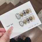 Surrealist Snack Press On Nails - Doodle Clock & Golden Hamster (10Pcs)