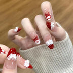 Encore Rêverie Press On Nails - Lace Hearts & Silk Bow (10Pcs)