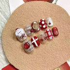Scarlet Fable Press On Nails - Gilded Apple & Cream Pup (10Pcs)