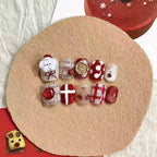 Scarlet Fable Press On Nails - Gilded Apple & Cream Pup (10Pcs)